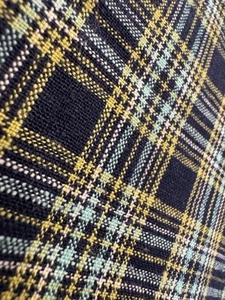 Vintage 3 Yard 55" W Wolle oder Mischung blau kariert Webstoff doppelseitig 60er 70er - Bild 1 von 7