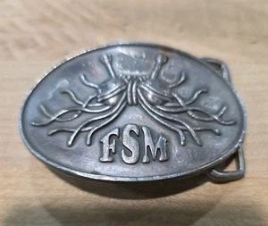 Rare 3" FSM Flying Spaghetti Monster Belt Buckle by Ring of Fire Ent. 2005 USED - Picture 1 of 9
