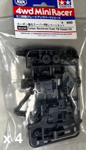 Tamiya Mini 4WD Carbon Reinforced Super FM Chassis Set of 4 Used - Picture 1 of 2