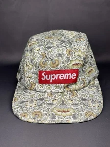 Retro Vintage Green Supreme x Liberty Art Floral Camp Hat 46 - Picture 1 of 6
