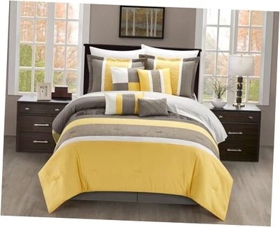  8-Piece Embroidery Comforter Set, Euphoria King Yellow - Image 1 of 4