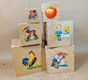 Set of 6 Vintage Wood Nested Blocks Dovetail Joints Hermann Eichhorn Germany - Picture 1 of 8