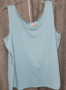 Chico's Tank Top Size 3 Mint Blue Nylon Spandex Stretch Summer Beach Exellent UC - Picture 1 of 8