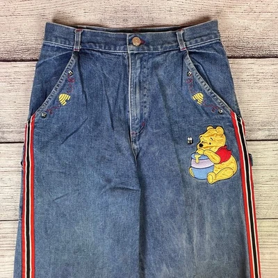 Vintage 1990s Winnie the Pooh Disney Cartoon Denim Jeans size Girls 16 - Image 1 of 4