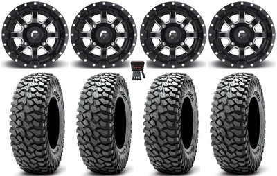Fuel Maverick 15" Wheels Black 32" RocScraper Tires Kawasaki Mule Pro FXT KRX / Foto 1 de 4
