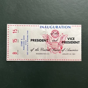 1981 President Ronald Reagan Inauguration Inaugural Parade VIP Ticket Stub - Picture 1 of 2