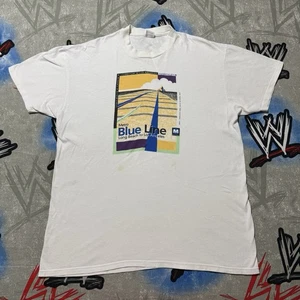 Metro Blue Line Long Beach to Los Angeles 1990 Single Stitch Men's XL T-Shirt - Picture 1 of 6