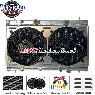 Aluminum Radiator+Shroud Fan+Relay For 2003-2005 2004 Dodge Neon SRT-4 L4 2.4 MT - Image 1 of 4