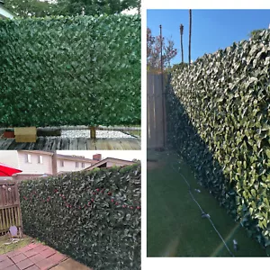 58"x196" Artificial Faux Ivy Leaf Fence Screen Privacy Screen Decor Wall Hedge - Picture 1 of 9