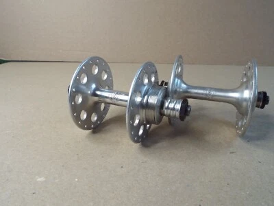 复古 NOS Campagnolo 集线器套装电话拨号高法兰 36 孔 Eng Thrd 漂亮! (阅读) — 第 1/4 张图片