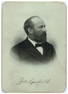 Victorian Engraving Print Portrait of 20th President James A. Garfield - Bild 1 von 2