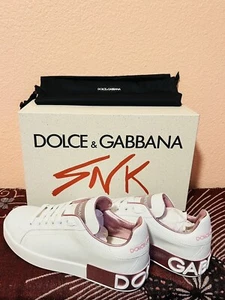 NEW With BOX Original Dolce & Gabbana Calfskin Nappa Portofino Sneaker Size 7 - Picture 1 of 10
