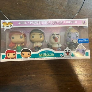 Funko Pop! The Little Mermaid 4-Pack Ariel Diamond Walmart Exclusive NEW SEALED - Picture 1 of 6