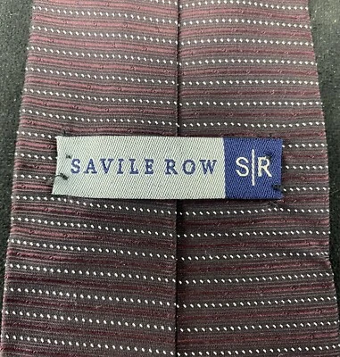 Corbata clásica a rayas de seda 100 % italiana roja Savile Row para hombre Foto 1 de 3