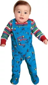 Smiffys Chucky Baby Costume in Blue and Red, All-in-One Bodysuit, Officially - Picture 1 of 2