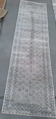 IVORY / GREY 2' X 8' Back Stain Rug, Reduced Price 1172759908 BNT899B-28 - Image 1 of 4
