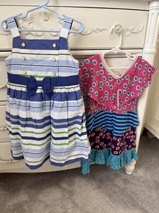 Two Size 4 Toddler Dresses Janie And Jack, Jelly Pug - Picture 1 of 4
