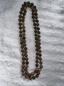 Unakit grün rosa Jaspis Perlen Heilung Fruchtbarkeit Slipper Halskette endlos 32 Zoll - Bild 1 von 9