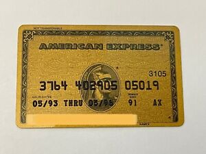 AMERICAN EXPRESS Credit Card - Expired in 1996 - Gold - vintage 