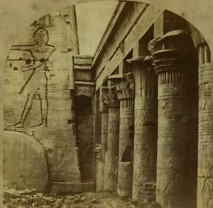 Egypt Temple of Philae Principal Court Old Stereo photo Francis Frith 1857 - Foto 1 di 3
