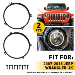7 inch Headlight Ring Mounting Bracket Retaining for Jeep Wrangler JK JKU 07-18 - Picture 1 of 10
