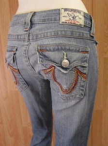 AUTH TRUE RELIGION BOOT CUT RAINBOW POCKETS WOMEN JEANS SIZE 27 X 30 VIC-THOR1 - Picture 1 of 12