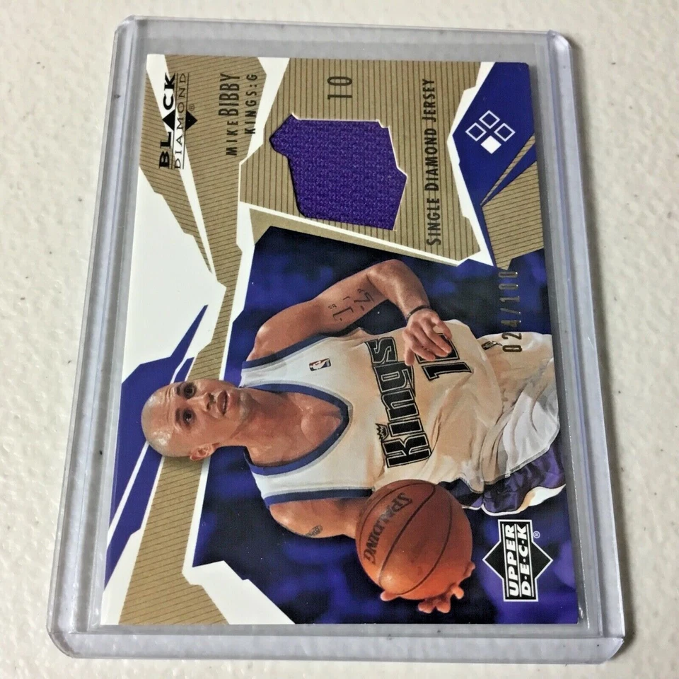 2003-04 MIKE BIBBY UD BLACK DIAMOND GOLD RELIC 24/100 - Image 1 of 2