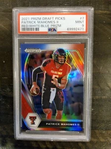 2021 Patrick Mahomes II Panini Prizm Draft Picks Red White Blue #7 SP PSA 9 - Picture 1 of 2