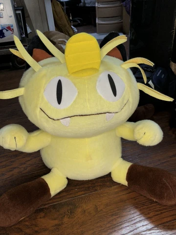 Vintage Pokemon Meowth 16” Jumbo Plush Doll 1999 Hasbro Tomy Nintendo Soft Toy Cover