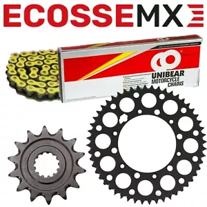 Suzuki RM250 88-10 Unibear Yellow HD Chain and Renthal Black Sprocket Kit - Picture 1 of 4