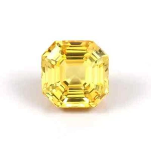 Best Sparkling Yellow Color Sapphire Asscher Cut 10x10 MM Natural Loose Gemstone - Picture 1 of 6