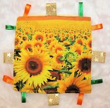 Baby Taggie |Taggy | Soft Toy | Sensory Blanket | Gift | Minky | Sunflower Field