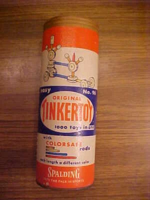 Original Tinkertoy Vintage Canister Box, No Lid, No. 96, Spalding - Image 1 of 3