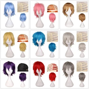 Cosplay Male Female Anime Full Wigs New Wig Straight Short Hair Colorful Party - Picture 1 of 31
