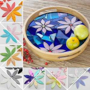 Mosaic Tiles Bulk Petal Leaves Shiny Stained Glass Piece DIY Craft Hand-cut - Picture 1 of 29