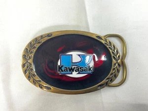 Vintage KAWASAK| Motorcycle All Brass Belt Buckle - Picture 1 of 5