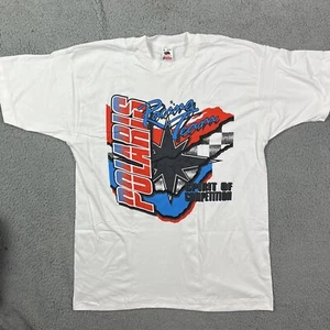 Vintage Polaris Racing Team Snowmobile T Shirt Red White & Blue Single Stitch XL - Picture 1 of 7