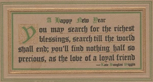 Frohes neues Jahr Gedicht an einen treuen Freund geteilte Rückseite Vintage Postkarte - Bild 1 von 3