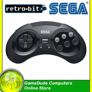 Retro-bit x SEGA MegaDrive Bluetooth 8-button BLACK Joypad RET00142 [F33* - Picture 1 of 5