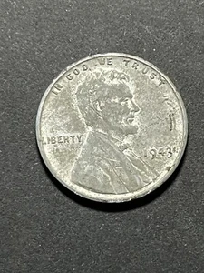 Rare steel 1943 no mint mark wheat penny, Error- L Touches Rim - Picture 1 of 4