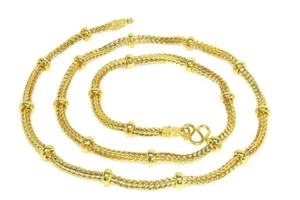 Unique Braided Chain 24 inch Necklace 22K 24K Gold GP Thai Baht Jewelry GT27 - Imagen 1 de 5