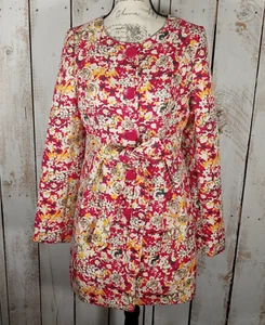 Anthropologie Peacoat Tüllgürtel Damen Gr. Medium Blumenmuster Cottagecore Boho - Bild 1 von 13