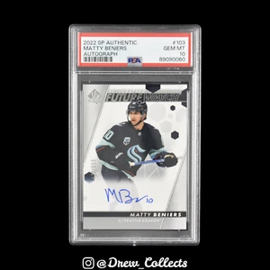 2022 Sp Authentic #103 Matty Beniers Seattle Kraken Autograph - Picture 1 of 2