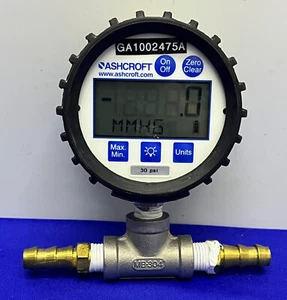 ASHCROFT DIGITAL TEST PRESSURE GAGE GAUGE 25D1005PS02L30#-XBL 0 TO 30 PSI - Picture 1 of 10