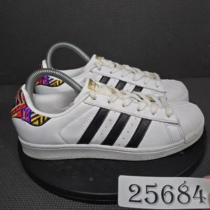 Adidas Superstar Multi Embroidery Shoes Womens Sz 7.5 White Lace Up Sneakers - Picture 1 of 9