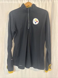 Pittsburgh Steelers Pullover Donna Grande Nero Nike Dri FIT 1/4 Zip Performance - Foto 1 di 8