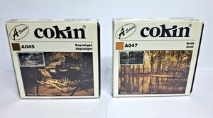 2x Cokin A045 Sepialight and A047 Gold Series A new open Box --M18 - Picture 1 of 3