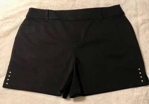 INC International Concepts Women's Black Stretch Polished Cotton Shorts, Size 12 - Picture 1 of 4