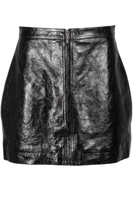 VALENTINO BLACK LEATHER MINI SKIRT IT 40 UK 8 - Image 1 of 4