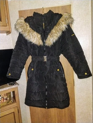 ROCAWEAR Classic Women's Long Black Puffer w Faux Fur Hood-Size 3X - Image 1 of 4